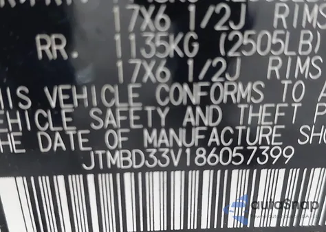 2008 Toyota Rav4 из США, поврежденный, VIN JTMBD33V186057399